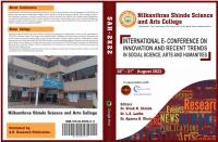 SAH-2K22, Nilkanthrao Shinde Science and Arts College, Chandrapur (30th-31st August 2022)