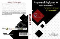 International Conference on RIESM-19, OUCIP Osmania University Campus, Hyderabad ( 23 November 2019)