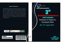 Third International Conference on NexGen Technologies, IEI, Chandigarh (10th -11th August 2019)