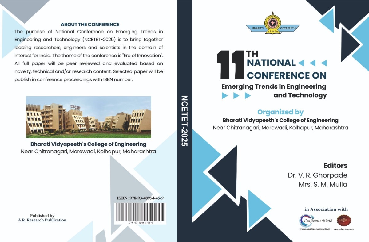 (NCETET-2025) Bharati Vidyapeeth's College of Engineering, Near Chitranagari, Morewadi, Kolhapur, Maharashtra 17 April 2025